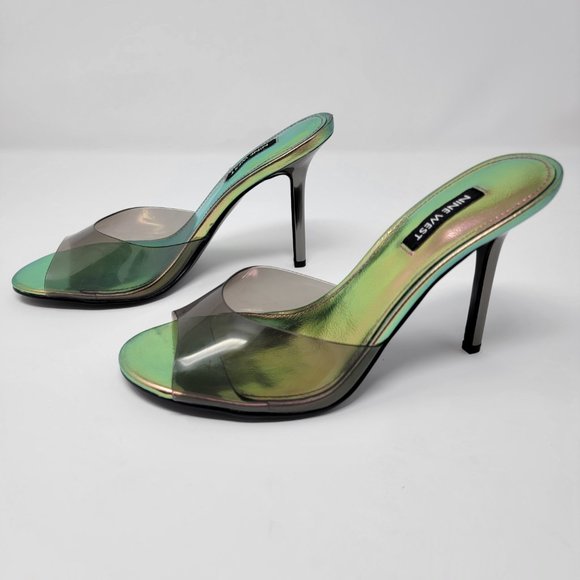 Nine West Iridescent Ido Heeled Slide Sandals - Picture 6 of 13